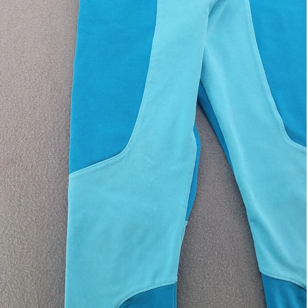 Nike Air 7/8 Leggings S Blue Colorblock Training Pilates Running Athleisure Gym